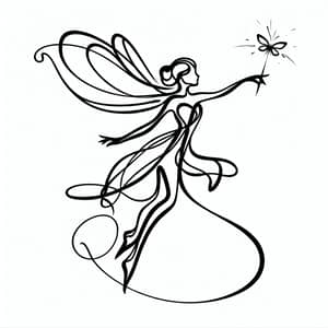 Elegant Minimalist Fairy Spellcasting Art