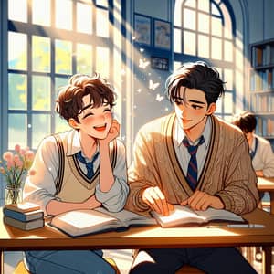 Minh and Khanh: A Heartwarming High School Love Story | School Library Setting