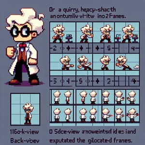 Pixel Art Character Design for Rick-Sanchez-Style Game