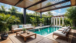 Tropical Outdoor Pool Area Design Ideas