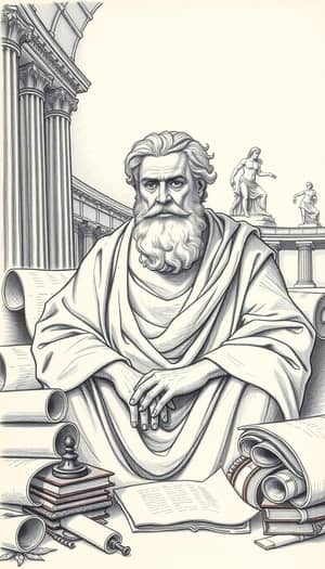 Plato in Classic Greek Philosophy Art