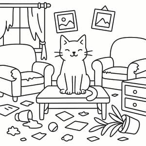 Charming Cat Coloring Page for Kids
