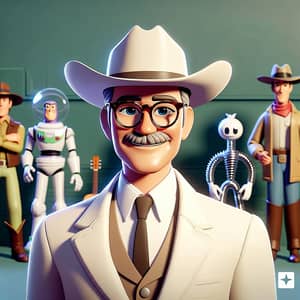 Colonel Sanders KFC Toy Story Style Image with Animated Background Characters