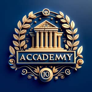 10th Anniversary Academy Celebration on Blue Background