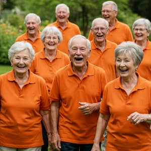 Orange Polo Shirts for Seniors