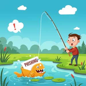 Funny Cartoon: Fishing for Phishing Emails