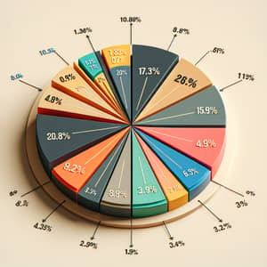 Accurate Pie Chart with 10 Slices of Percentage Data