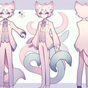 Enchanting Male Yokai Character in Formal Tuxedo