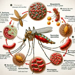 Malaria Life Cycle: Mosquito-Borne Transmission Process