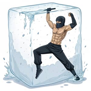 Shirtless Ninja in Ice Cube | Ripped Abs Display