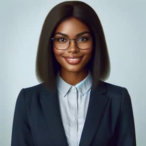 Professional Headshot for LinkedIn Profile | Black Woman, Shoulder-length Hair, Glasses