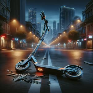 Dramatic Electric Kick Scooter Crash on City Street