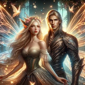 Enchanting Fantasy Illustration: Woman & Winged Man