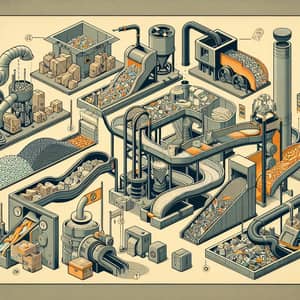 Abstract Recycling Methods for Paper, Plastic, Metal & Glass