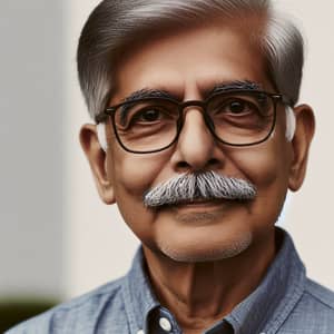 65-Year-Old South Asian Director with Short Moustache