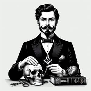 Masonic Mystic in 19th Century Black Suit | Enigmatic Scene