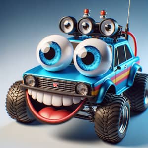 Playful RC Car with Googly Eyes - Pixar Style Fun