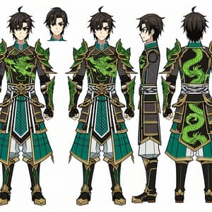 Anime-Style Chinese Male Armor Character Design