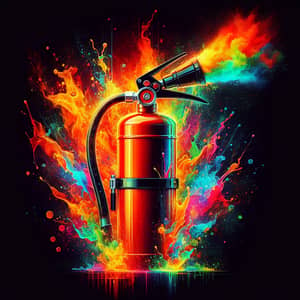 Vibrant Fire Extinguisher: Safety Equipment Showcase