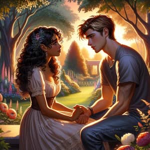 Romantic Narrative in Enchanting Garden | Affectionate Conversation