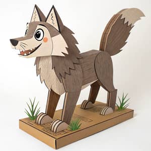 Friendly Wolf in Cardboard Display