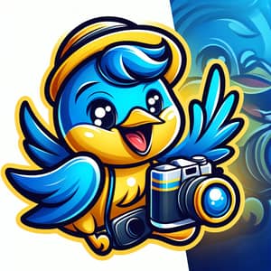 Playful Cartoon Mascot Bird Illustration