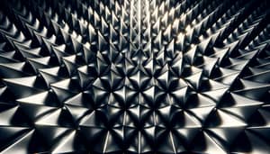 Dark Silver Pyramid Wall in Anechoic Chamber