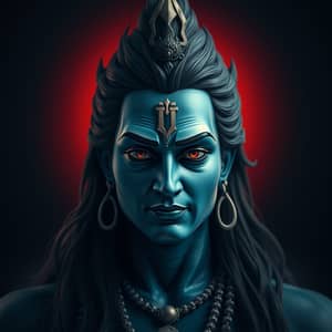 Lord Shiva: Ultra HD Fantasy Image with Open Eyes