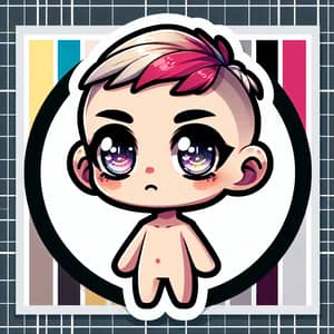 Kawaii Style Chibi Character with Large Expressive Eyes