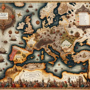 Spanish Empire Map: Territories, Cities, Trade Routes | 16th Century