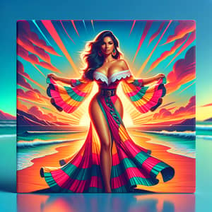 Señorita Album Cover - Vibrant Tropical Design