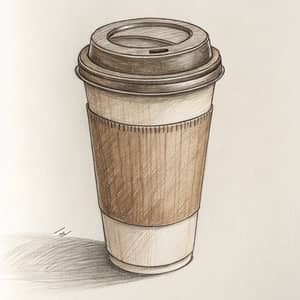 Pencil Drawing of a Coffee Cup