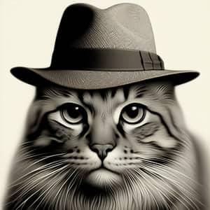 Detailed Image of Feline Wearing Hat