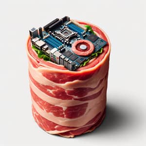 Tech Meets Taste: Innovative Computer Components in a Meat Roll