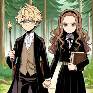 Draco Malfoy and Hermione Granger in the Forest