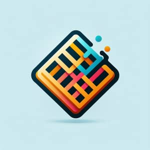 Modern Waffle Logo Design - Bold & Vibrant Colors