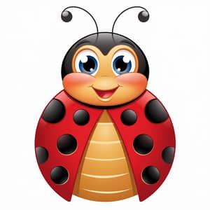 Cute Cartoon Ladybug Design for Kids' T-Shirts