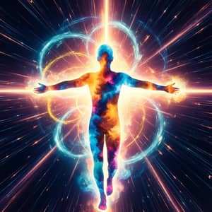 Vibrant Abstract Figure of Spiritual Awakening