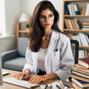 Hispanic Woman Neuro-Psychologist | Professional Office Setup