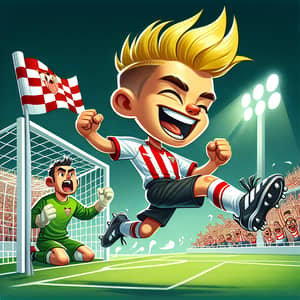 Exciting Football Goal Celebration - Sevilla-inspired Character