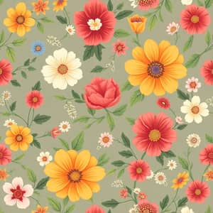 Tranquil Floral Patterns for Textiles & Wallpapers