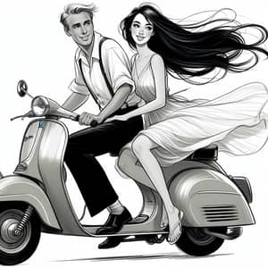 Adorable Couple Riding Vespa | Youthful Shared Adventure