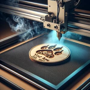 Wooden Pet Tag Creation: Laser Engraving Process