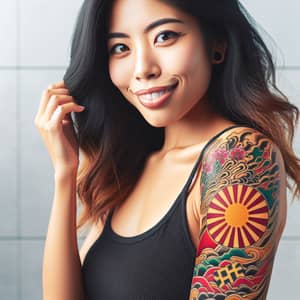 Marugame Tattoo Emblem on South Asian Woman