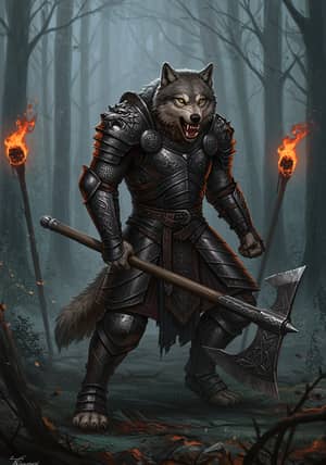 The Wolf Knight: Fierce Viking Armor & Battle-Axe