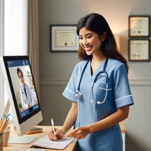 Professional Telehealth Session by Female Nurse | Medical Consultation