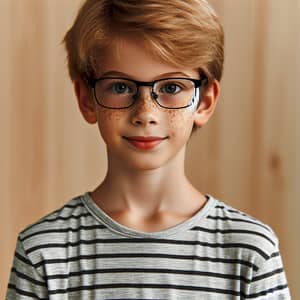 Third Grade Student with Short Blonde Hair and Glasses