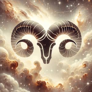 Aries Zodiac Sign Illustration in Celestial Space