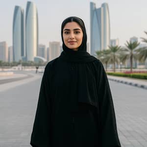 Emirati Woman in Traditional Attire in Abu Dhabi