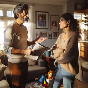 Intense Argument Between Middle-Aged Man and Woman in Home